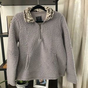 Abercrombie & Fitch Sherpa Half-Zip Pullover